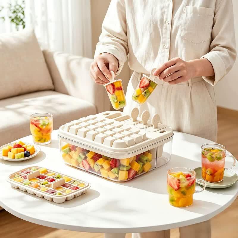 Press-Type Ice Cube Maker Tray
