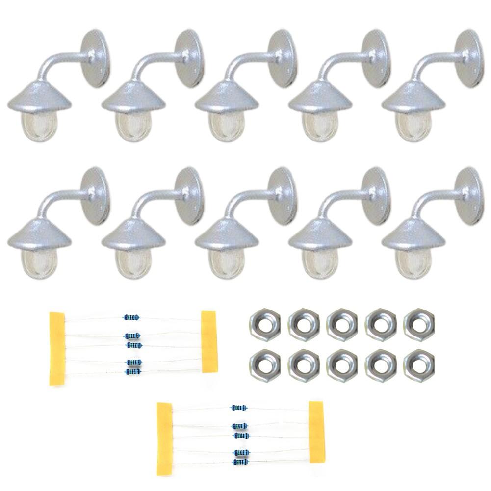 

Светодиодные уличные фонари с 10-кратным винтом и 10-кратным сопротивлением 1-Flame 10 шт. 1:87