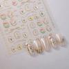 Nail Stickers with Tulip, Pearl  Ribbon Designs, Self-Adhesive Nail Art Decorations, Waterproof 3D Stereo Effect