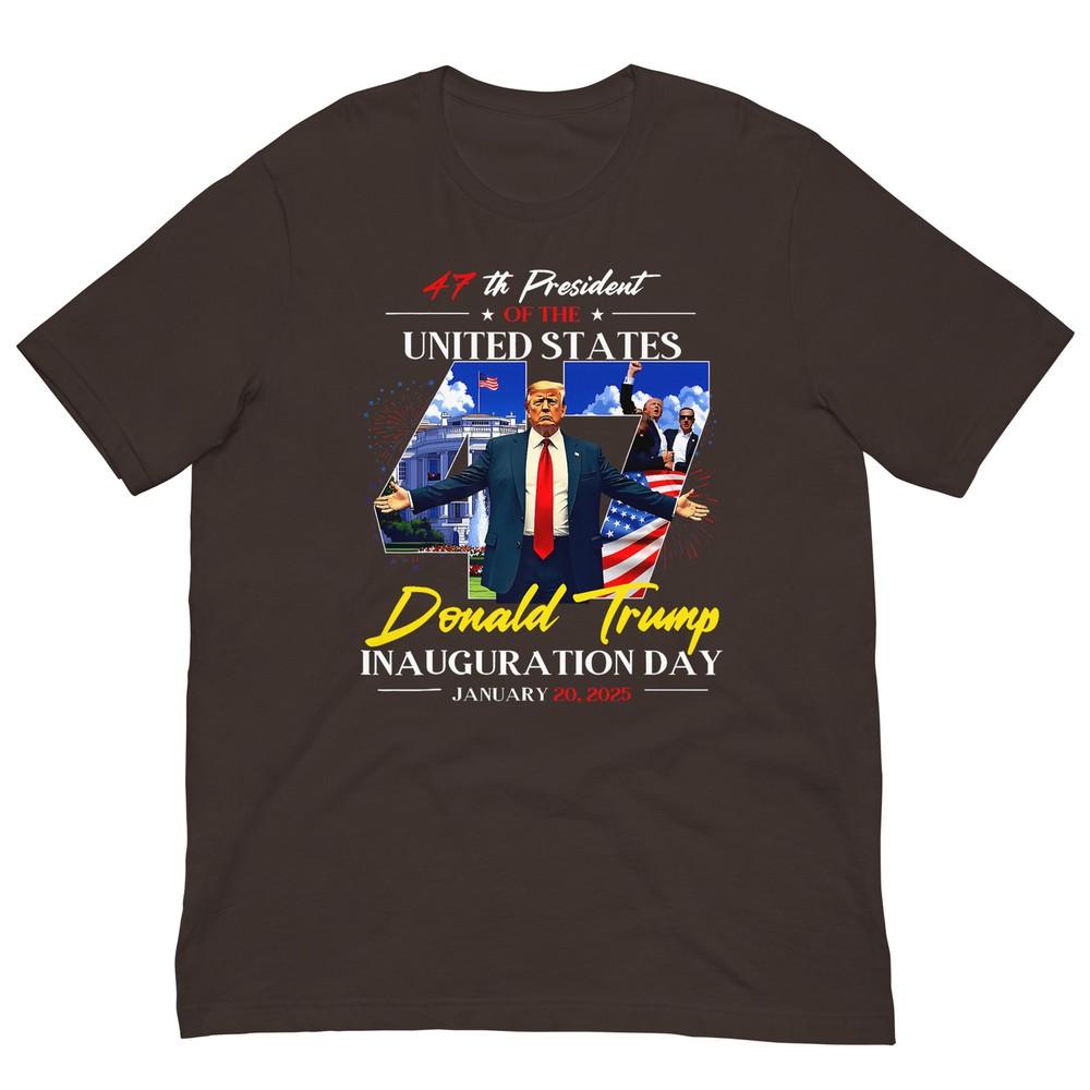 President Donald Trump Inauguration Day 2025 47th Usa Flag Tshirt S