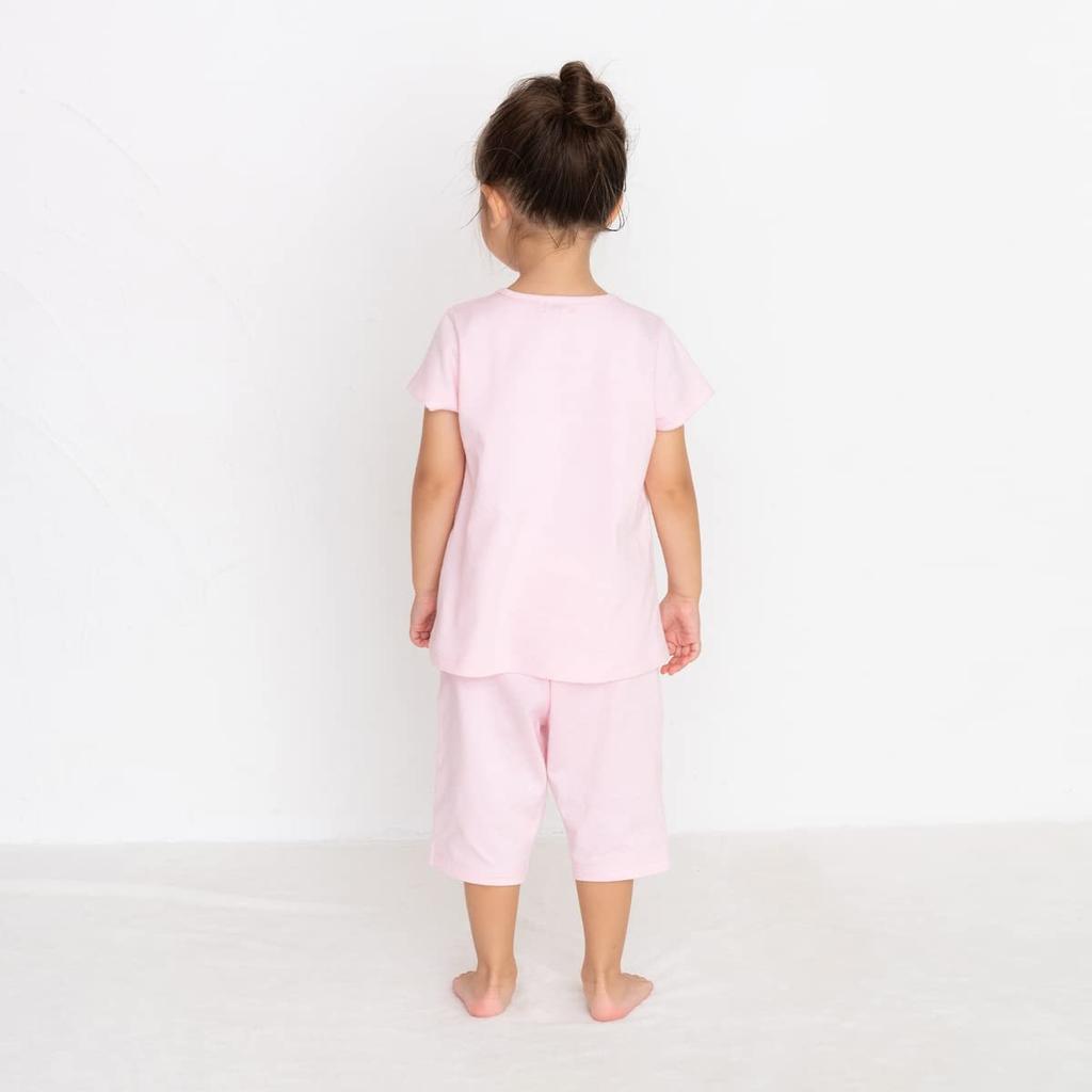 MIKIHOUSE HOT BISCUITS Short Sleeve Loungewear for Size Girls, Pink, 100cm, 72-7302-490