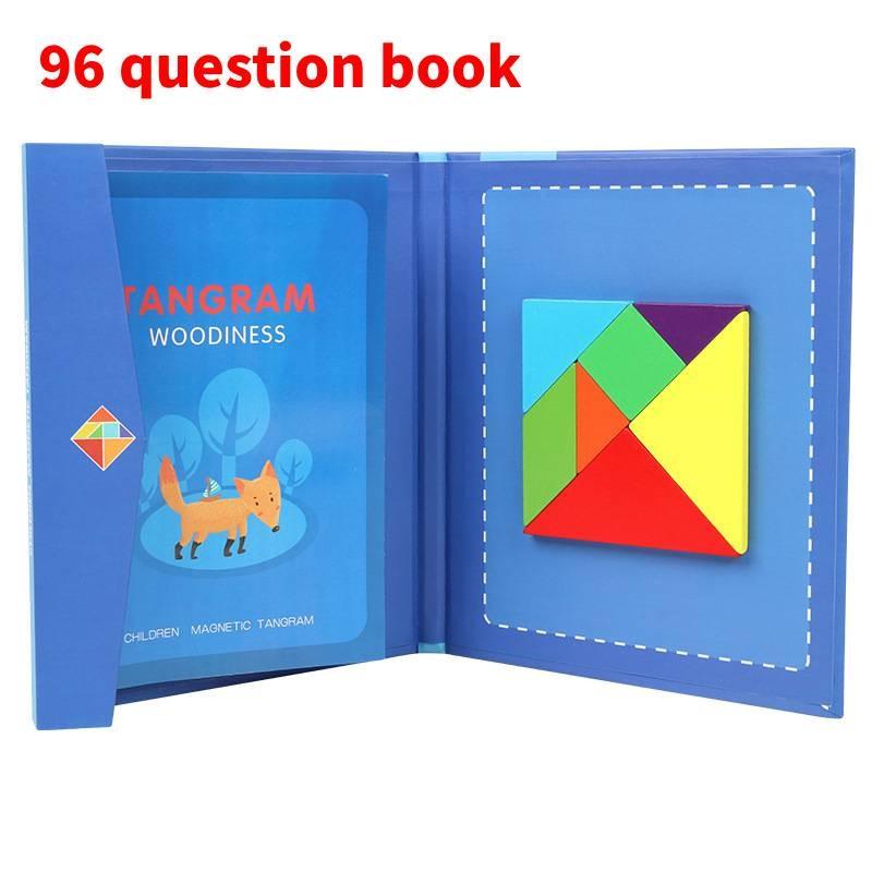 Magnetic Tangram Puzzle With Wooden Material For Childrens Brain Development Education Toy