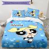 3pcs The Powerpuff Girls5 Cover Set - Personalized Name, HD Printed Bedding with 1 Cover and 2 Pillowcases - Perfect for Home Decor, Easy Care