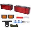 12V LED Square Taillight Side Marker Light Reflective Strip Kit Rainproof Universal for Truck Trailer Boat Bus