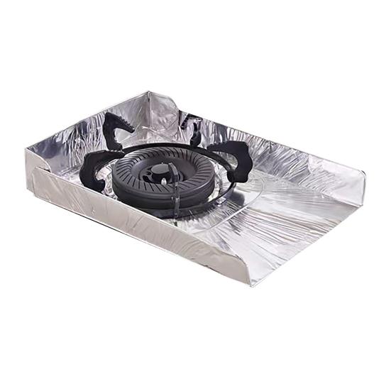 3 Sided Splatter Guard Foldable Grease Splatter Screen Aluminum Foil Oil Splash Guard Protects Stove from Food Splatter for Stove Top Frying Pan