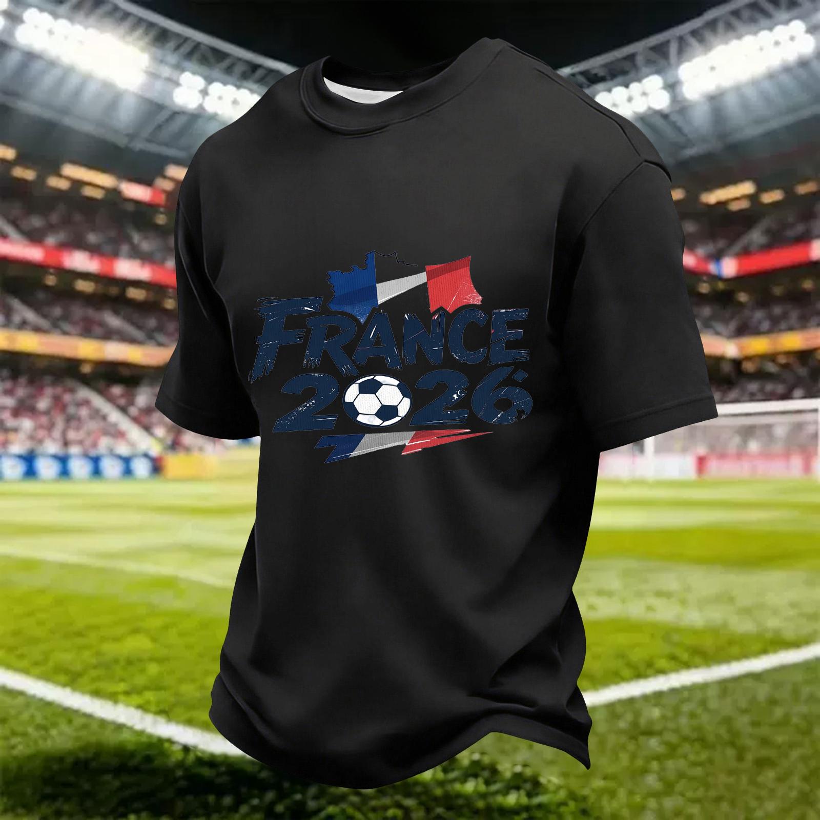 Men s Quick Dry Short Sleeve T-Shirt with Soccer Print, Breathable Mesh, Lightweight, Neck, Casual XXXL