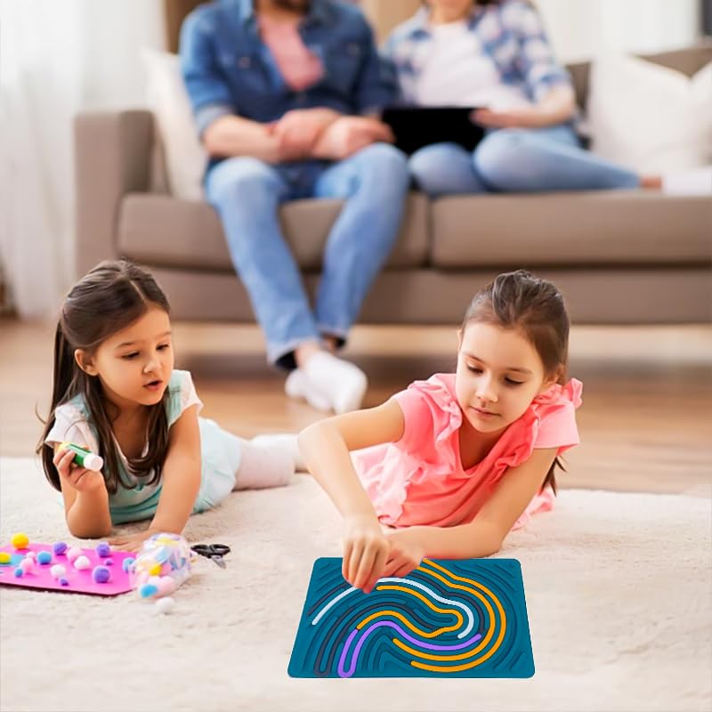Silicone Sensory Activity Board Toys,Busy Board Fidget Antistress Anti Stress Relief Toys For Kids Children Adults Adhd Autism