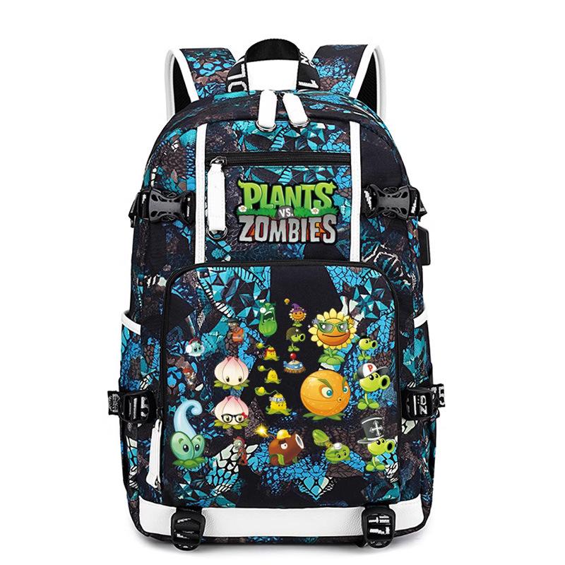 Plants vs. Zombies Backpack for Kids Boys Grades 3-6 Waterproof Lightweight Spinal Protection School Bag