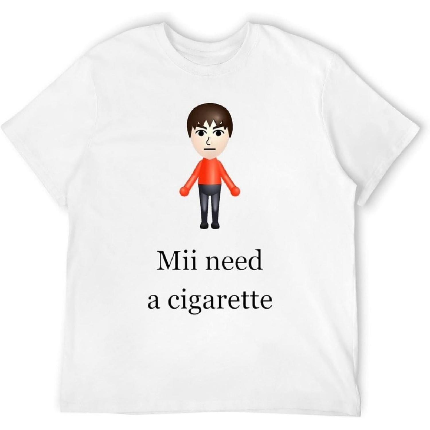 

Funny Pixel Avatar Needs A Cigarette T-Shirt, Blocky Character Gamer Humor Tee XXXXXL білий
