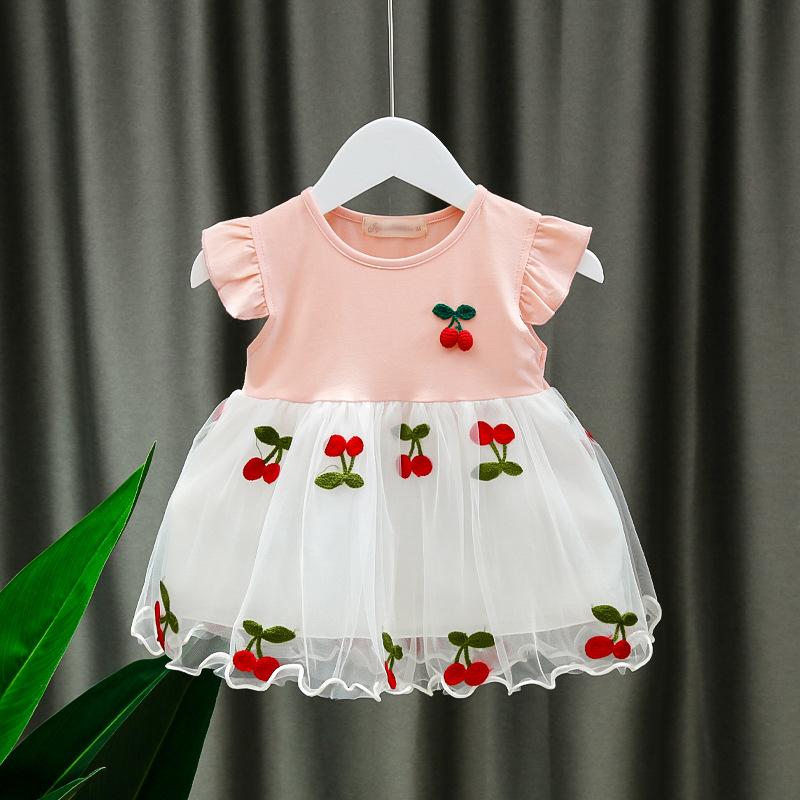 Cute Baby Girl Summer Dress 1-3 Years Old Tulle Princess Dress for Toddler Girls Sweet Infant Party Gown Clothes