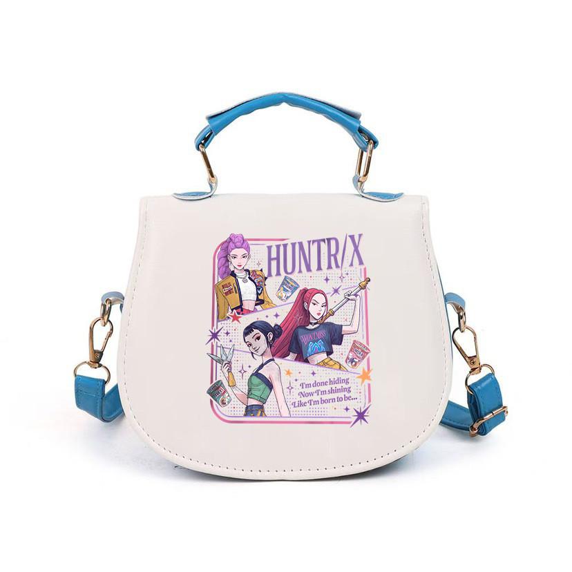 Kids Girls Kpop Rumi Zoey Mira Printed Student Lightweight Crossbody Bag Casual PU Shoulder Bags