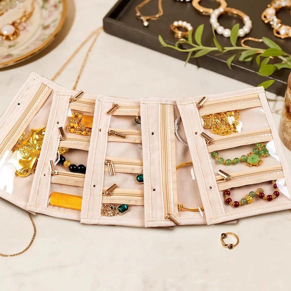 Earrings Necklace Velvet Jewelry Packing Bag Transparent Jewelry Organizer Outdoors
