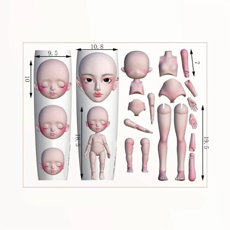 Doll Face Silicone Nail Art Mold Unique Embossed Nail Accessories Mold Jewelry Supplies Practical Nail Embossing Tool