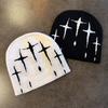 Acrylic Stars Knitting Knit Hat Women Fall Winter Warm Beanie Letter Embroidery