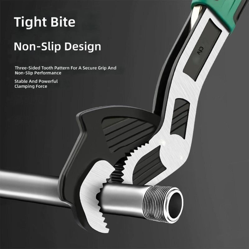 High Carbon Steel Quick Locking Pipe Wrench Set Of 4 Size From 6in To 12Inch Spanner For Home Repair And Industrial Use