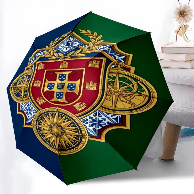 Royal Heraldry Regal Symbols Folding Umbrella Umbrella Durable Light Sun Umbrella Three Folds