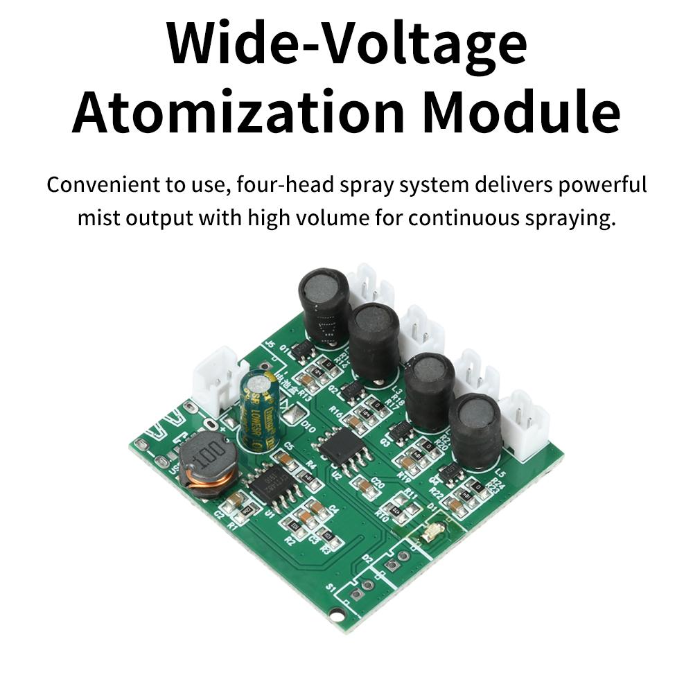 DC6-24V Wide Voltage Four Spray Spray Humidifier Module Atomization Module Diy Ultrasonic Atomizer PH2.0 terminal