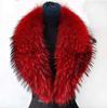 Natural Raccoon Fur Collar Scarf Genuine Fur Scarves Shawl Neck Warmer Fur Square Collar Women Long Scarf Winter Fox Fur Collar