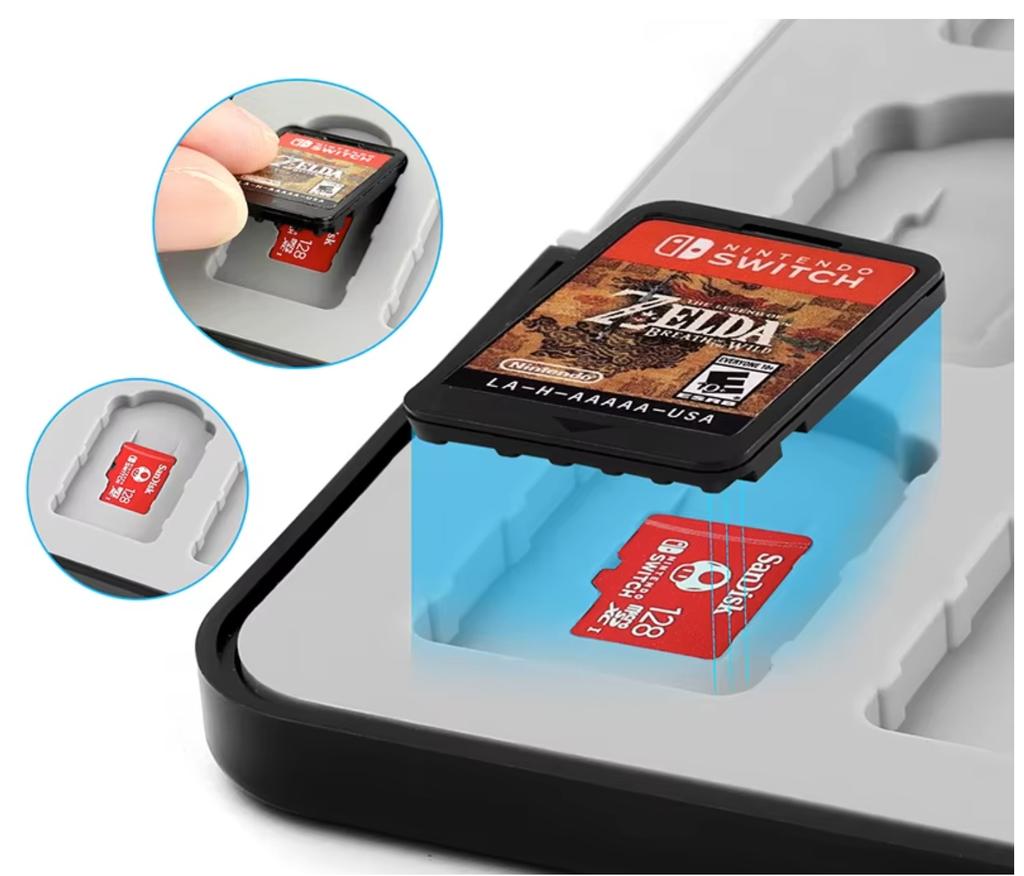 Nintendo Switch 1/2 Game Cartridge and SD Card Case with 24 Slots
