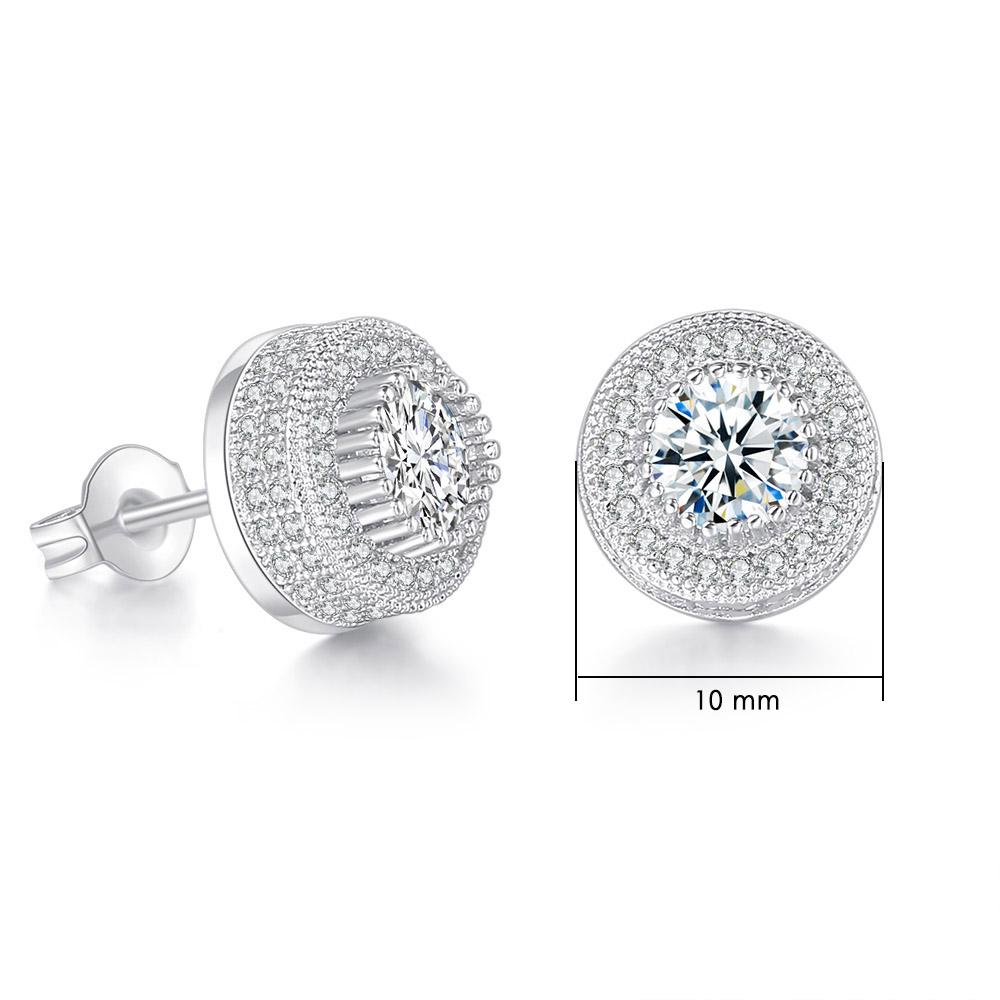 Hiphop Rock Stud Earrings For Women Classic Gold Color Jewelry Crystal Iced Out CZ Piercing Cartilage Ear Accessories Wholesale