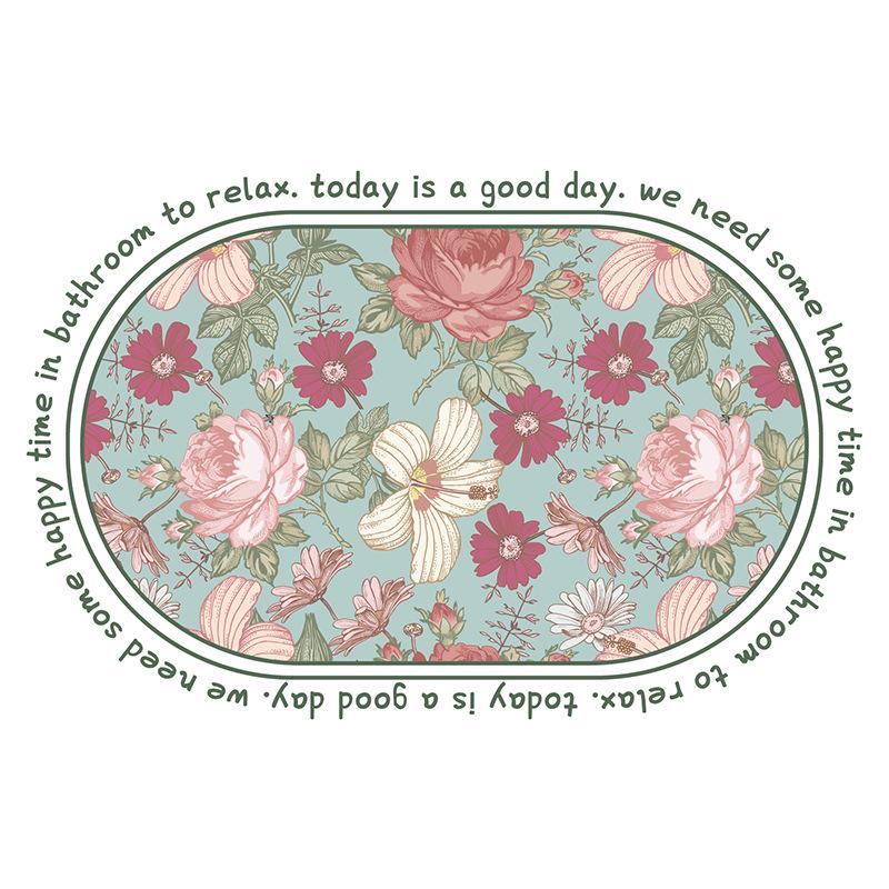 Quick-drying Mat Rose Bathroom Door Non-slip Anti-fouling Mat Bathroom Absorbent Quick-drying Carpet Toilet Mat