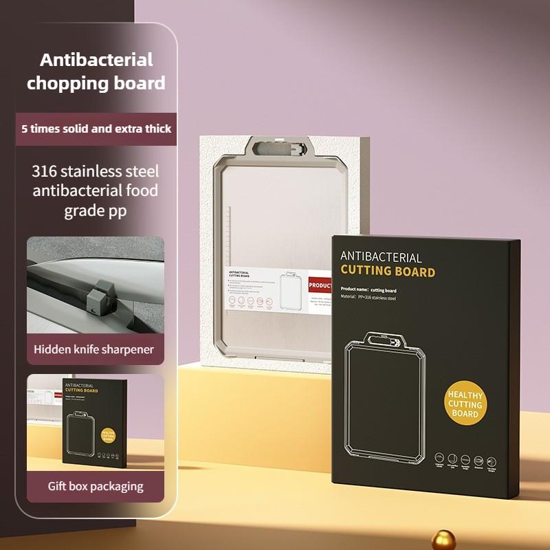 316 Double-sided Cutting Board Stainless Steel Antibacterial Chopping Board Home Kitchen Raw Cooked Food Chopping Block