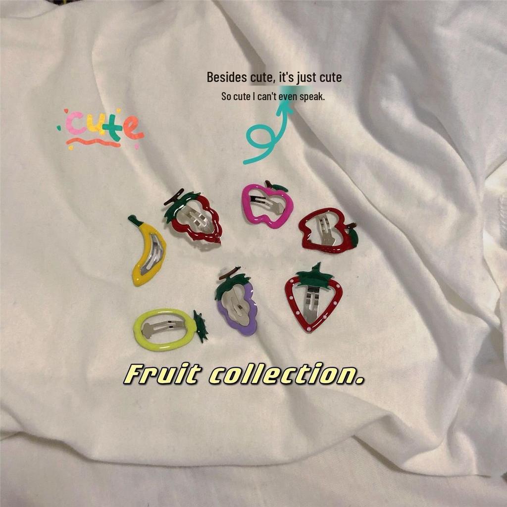 Pince à Cheveux Cœur Fraise Colorée - Accessoire Cheveux Mignon et Polyvalent pour Femmes