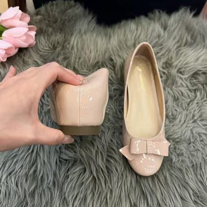 Bow retro wedge heel light mouth single shoes women's 2025 new spring and autumn black height increase versatile non-slip Mary Jane shoes