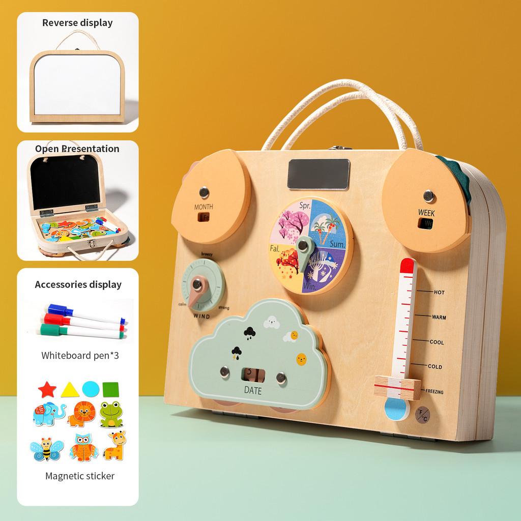 Led Busy Board For Kids Wooden Educational Toy With Switch For Toddler Development Weather Station