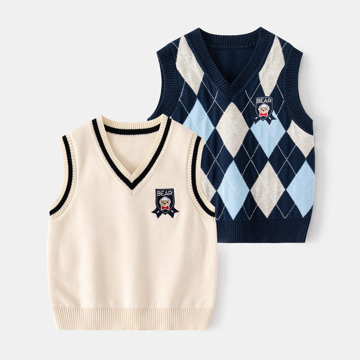 

Boys Plaid Autumn Sleeveless Vest - Trendy Casual Waistcoat 120 cm