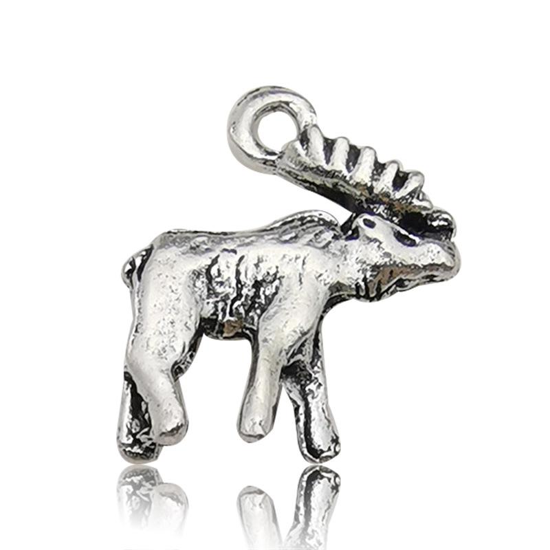 DIY Christmas Retro Zinc Alloy Stag Head Antler Pendant Charm - Jewelry Accessories