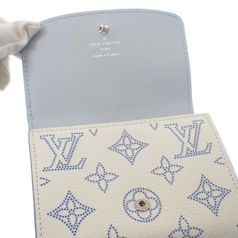 Louis Vuitton M11802 Bifold Wallet White/blue Monogram Mahina Women
