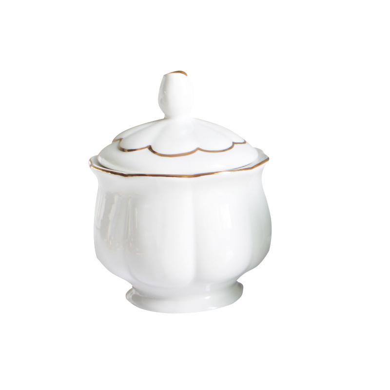 Sugar Bowl With Lid, Milk Jug, Bone China, Family Cafe, Coffee Shop Set, Gold Line Sauce Creamer Pot, Candy Jar, Modern Fashion