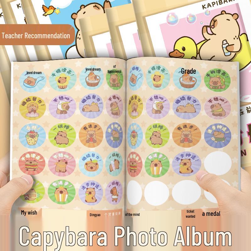 

Kids Reward Sticker Book: Points and Stamps for Kindergarten and Elementary School Capybara Points Book Pink 1pc (20 Stickers)