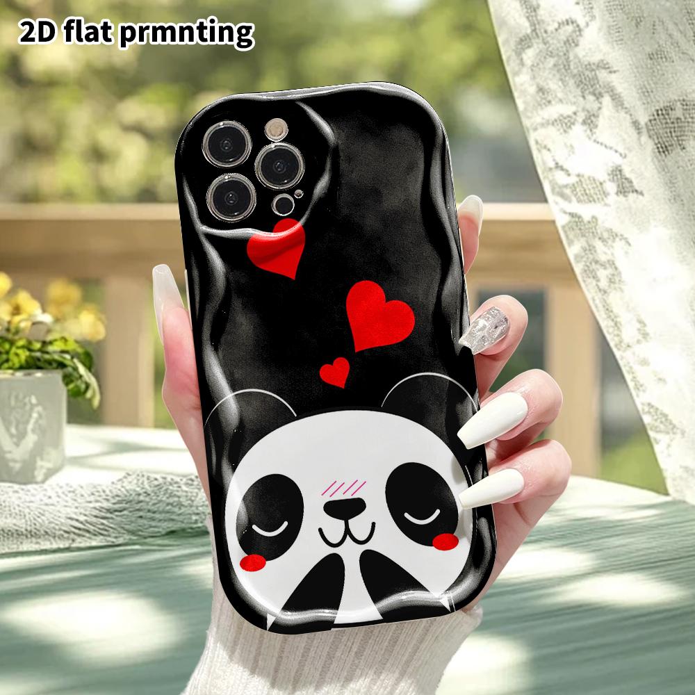 Phone Case: 2D Flat, Suitable for iPhone 18 17 16 15 14 13 12Pro Protective Case, Cartoon Panda, Perfect Christmas and Halloween Holiday Gift