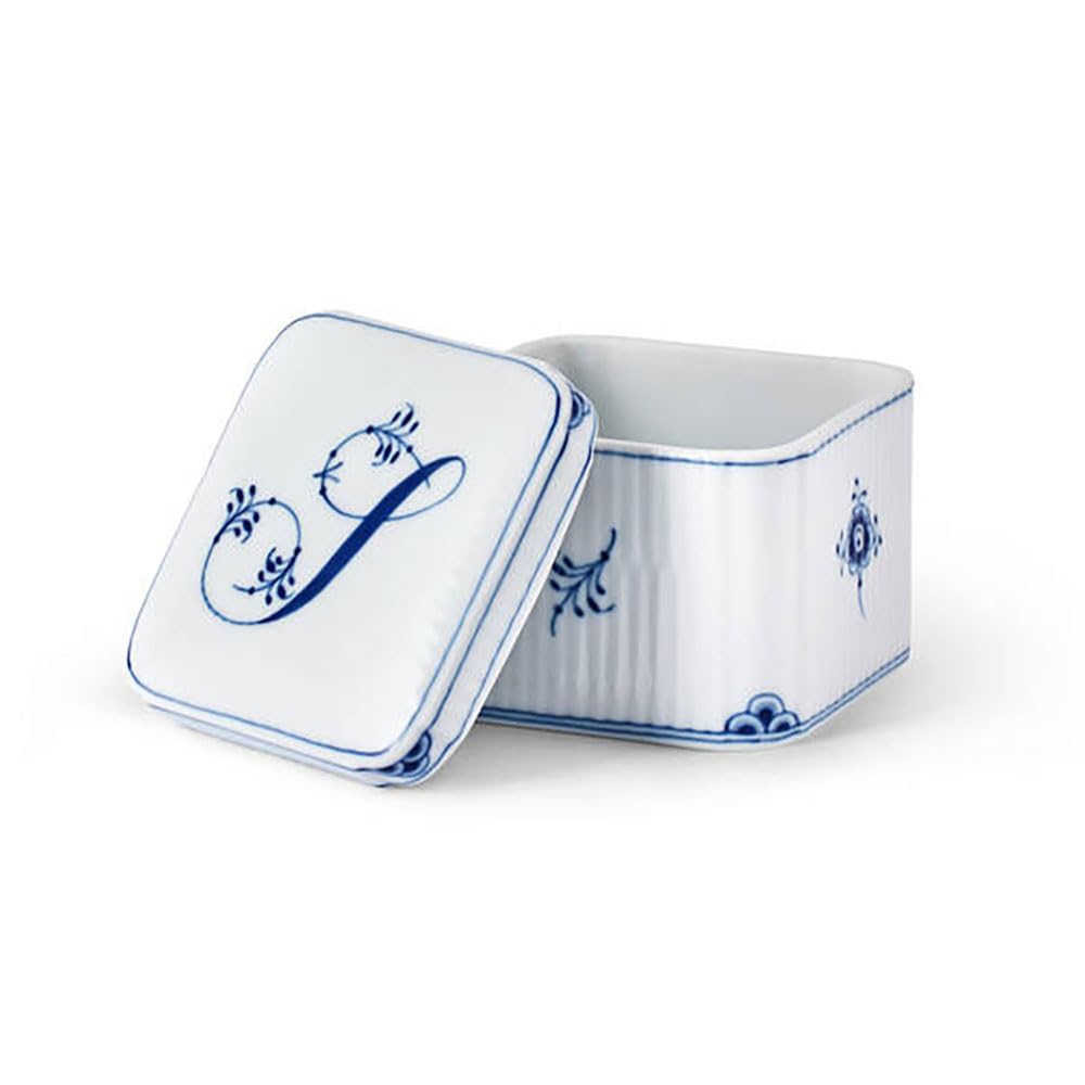 [Officially Imported] Royal Copenhagen Alphabet Collection Bonbonnière Square "S", 6cm Tall, 1075896