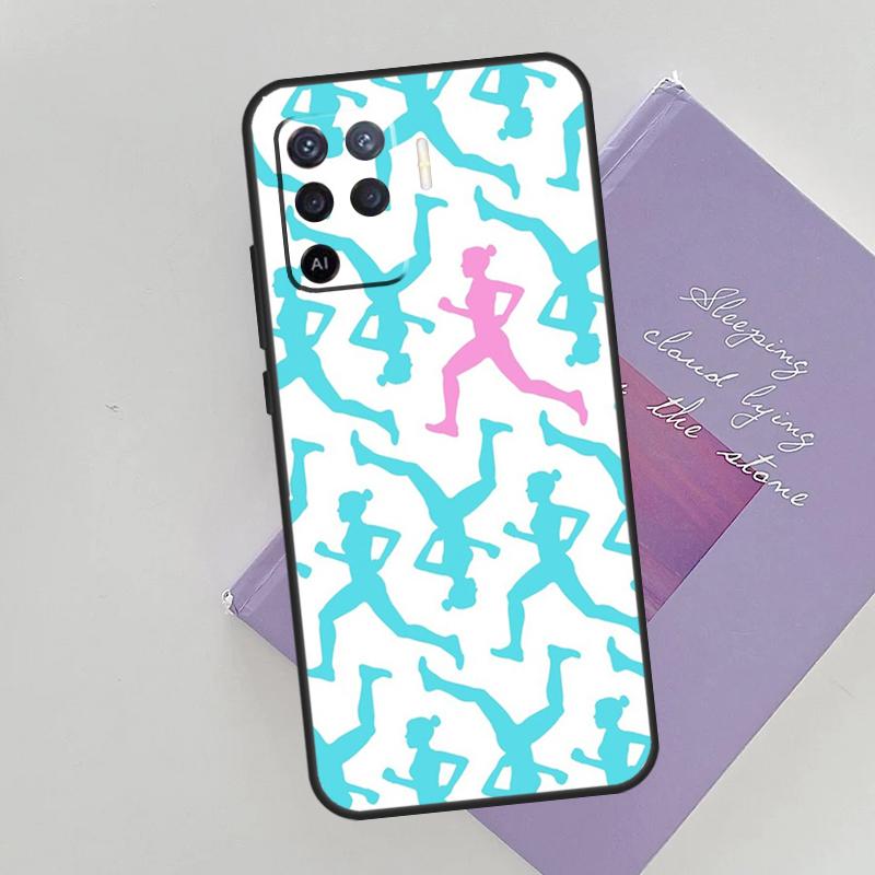 Fitness Girl Gym Case For Oppo A15 A16 A17 A52 A72 A76 A96 A74 A94 A53 A54S A57S A58 A78 A98 A77 Phone Cover