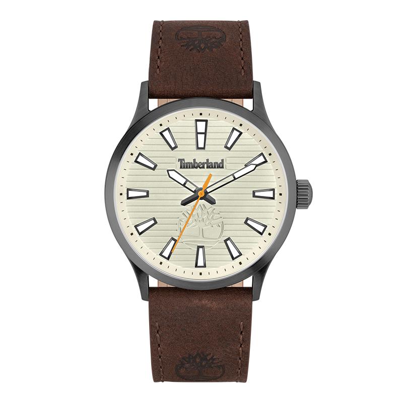

Timberland Trumbull Series Watch Quartz Movement Leather Strap White Dial Beige Minimalist Stripes Fashion Commuting Military Style TDWGA2152004 TDWGA2152004