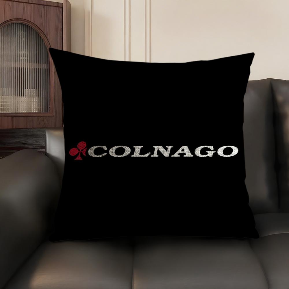 Racing C-Colnago Bicycle Logo Cushion Cover Summer Linen Organic Fabric Double-Sided Printing Sofa Pillow Case Home Decor