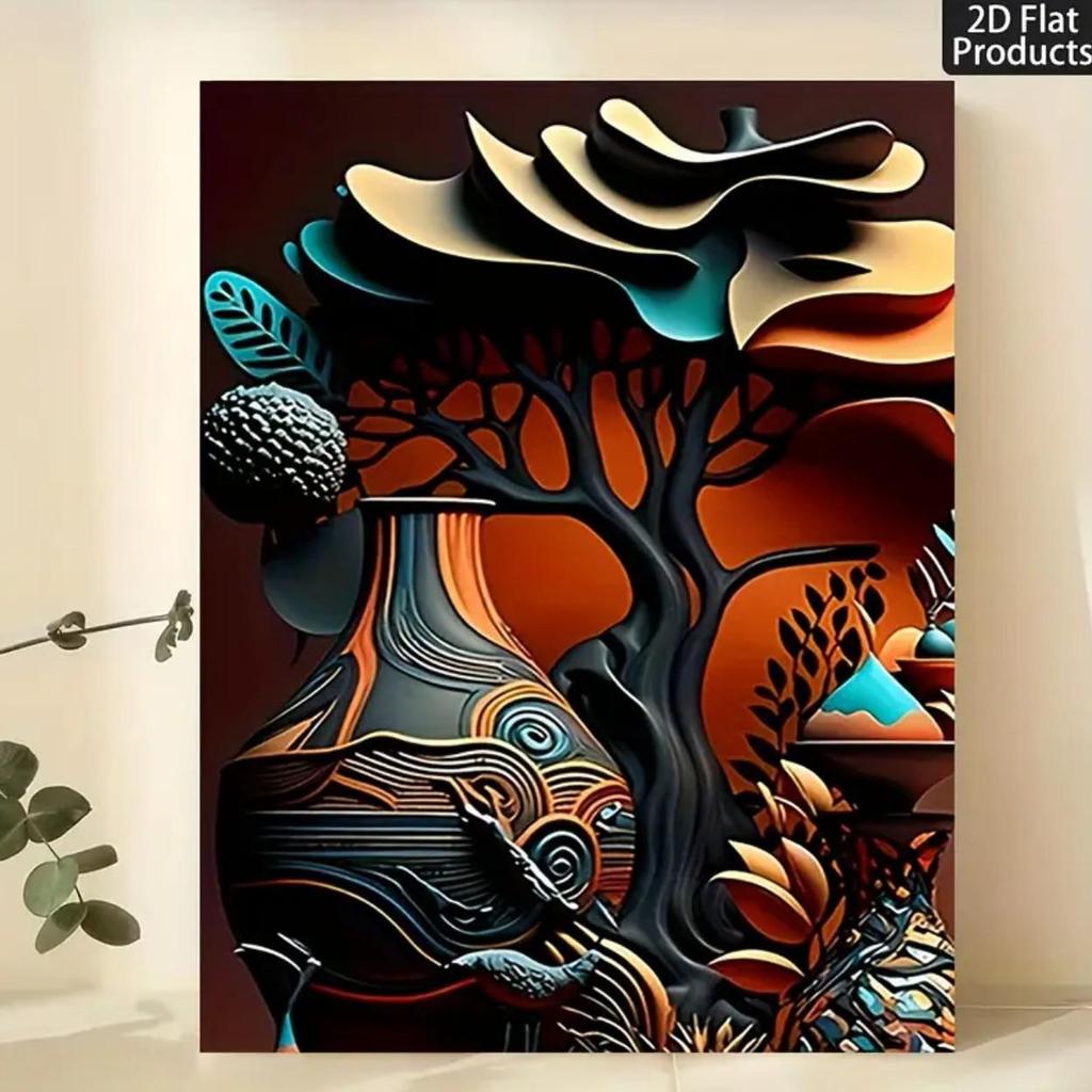 Pine Framed Canvas Oil Mural for Living Room Decor