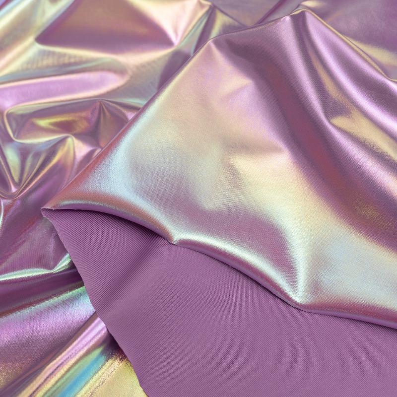 100cm Iridescent Stretch Nylon Fabric 4-Way Spandex Blend for DIY Sewing Slip Dress Stage Costumes Photography Background