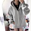 Basic Coat Women's Autumn and Winter Velvet Lazy Wind Loose Hoodie Shoulder Hooded Jimo Sweater