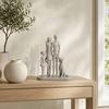 Modern Abstract Couple with Dog Resin Figurine, Romantic Man and Woman Statue Sculpture, Home Decor for Living Room Bedroom Office