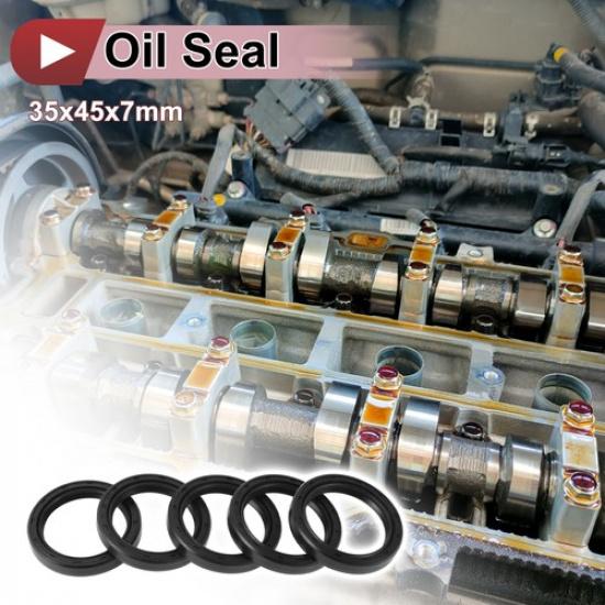 

Rotary Shaft Seal Oil Seal Nitrile 70 Durometer Rubber 35x45x7mm Black 5 Pcs