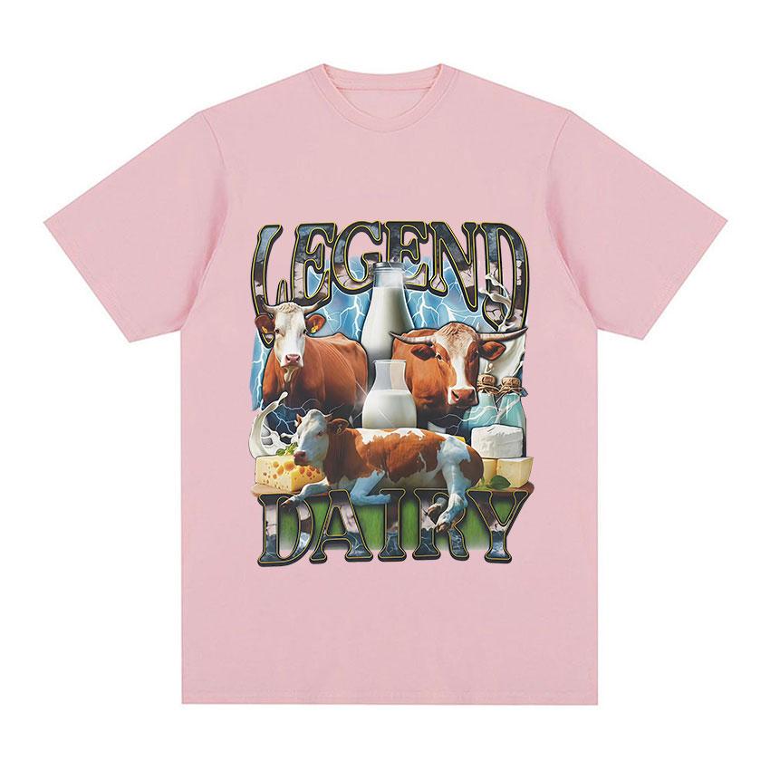 Lustige Milch macht meinen Bauch weh Meme Grafik T-Shirt Unisex Damen Mode Oversized T-Shirt Lässige O-Ausschnitt Kurzarm Tops T-Shirts