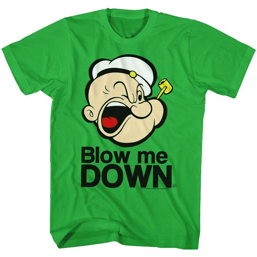 Popeye Blow Me Down 2 Short Sleeve Adult T-shirt XXXL