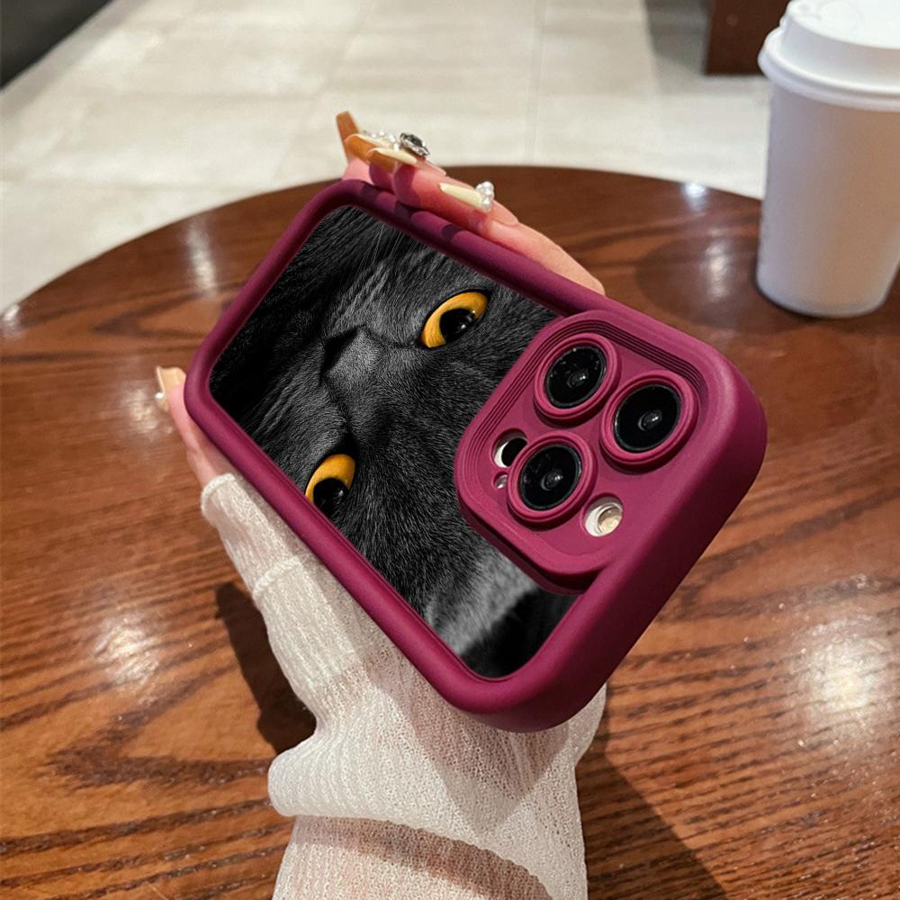 

LZ3 Черный кот зеленые глаза силиконовый чехол для телефона Samsung A15 A35 S24 S23 Ultra S22 S21 Plus S20 FE A05 A06 A54 A55 A53 A14 M15 противоударный задний чехол Samsung M23 5G