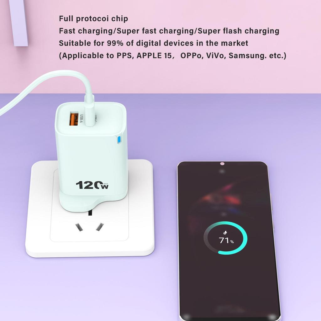 Macaron A+C PD20W Fast Charger with UK/US/EU Plugs
