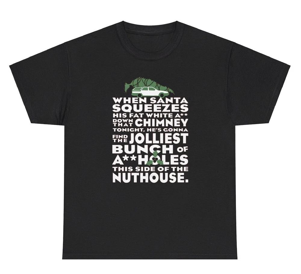 Jolliest Bunch Of AsHoles T Shirt Funny Christmas Offensive Humor Ironic Tee S