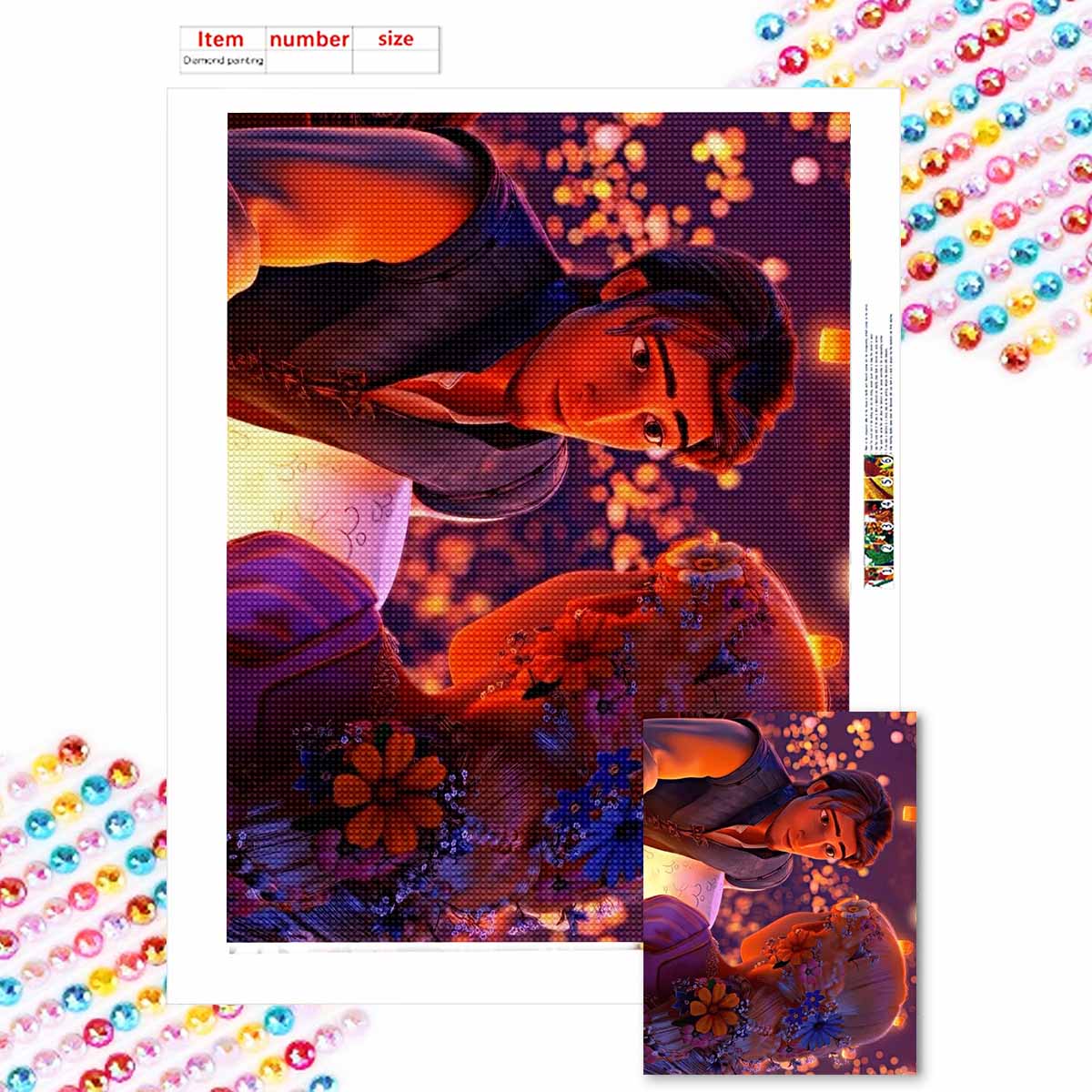 

Алмазная мозаика Красочная алмазная живопись Тинкер Белл и ребенок Полная круглая вышивка Мультяшные креативные хобби Настенный декор Round 20x30cm